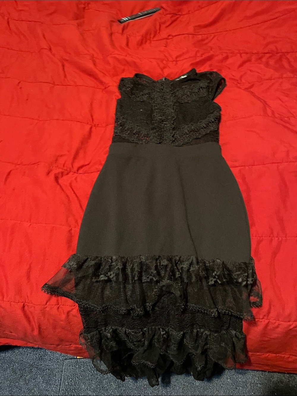 Fashion Nova Black Lace Midi Dress